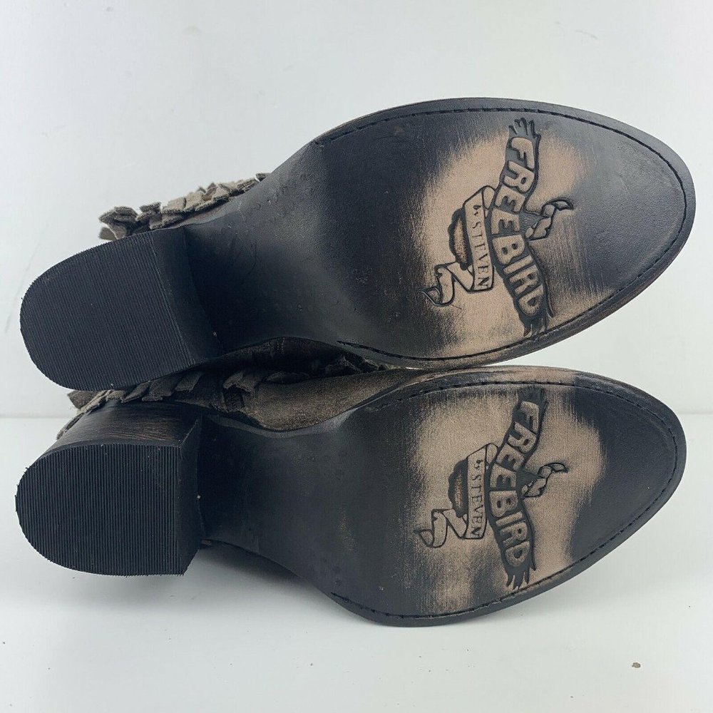 Freebird Belle Boots 7 Taupe Brown Leather Suede - Picture 8 of 12